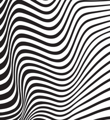 optical wave  abstract striped background black and white