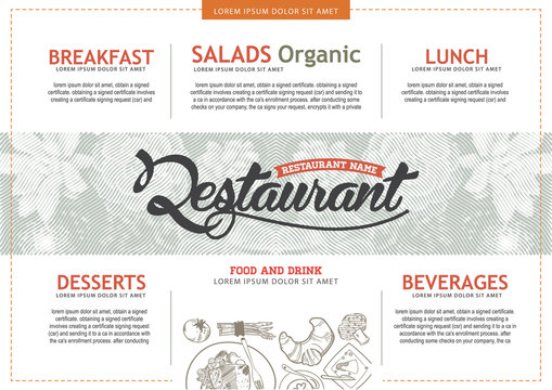 vector vintage food design template. menu restaurant brochure.