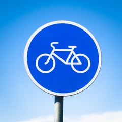 round bicycle lane sign 