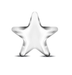 Obraz premium silver metal star vector icon symbol