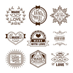 Retro Design Insignias Logotypes , Hand Made