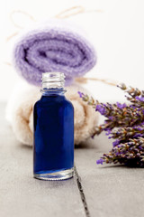 Fototapeta na wymiar Essential oil with lavender