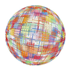 Obraz premium Multicolored abstract globe silhouette on white background.