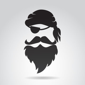 Pirate face. Vector illustration.