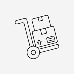 logistics freight trolley line icon