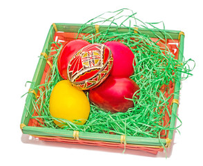 Fototapeta na wymiar Colored easter romanian traditional eggs