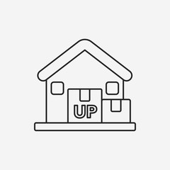 logistics freight warehouse line icon