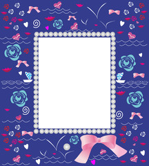 Frame with marine elements for photo