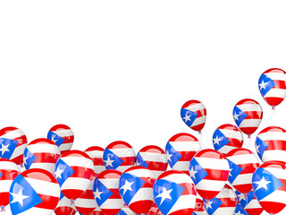 Fototapeta premium Flying balloons with flag of puerto rico