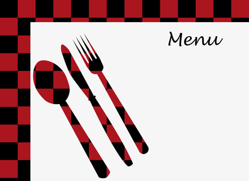 menu with red and black