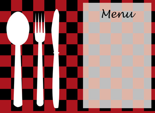 menu with red and black