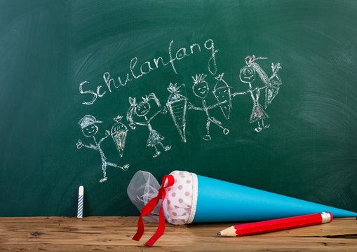 Schulanfangskarte Tafel Kinder