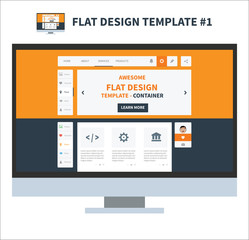 Flat design ui kit template