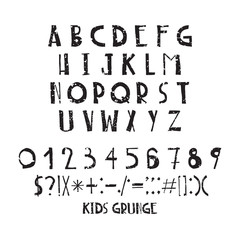 Funny children simple negligent letters, grunge kid