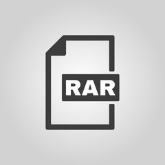 The RAR file icon. Archive and compressed symbol