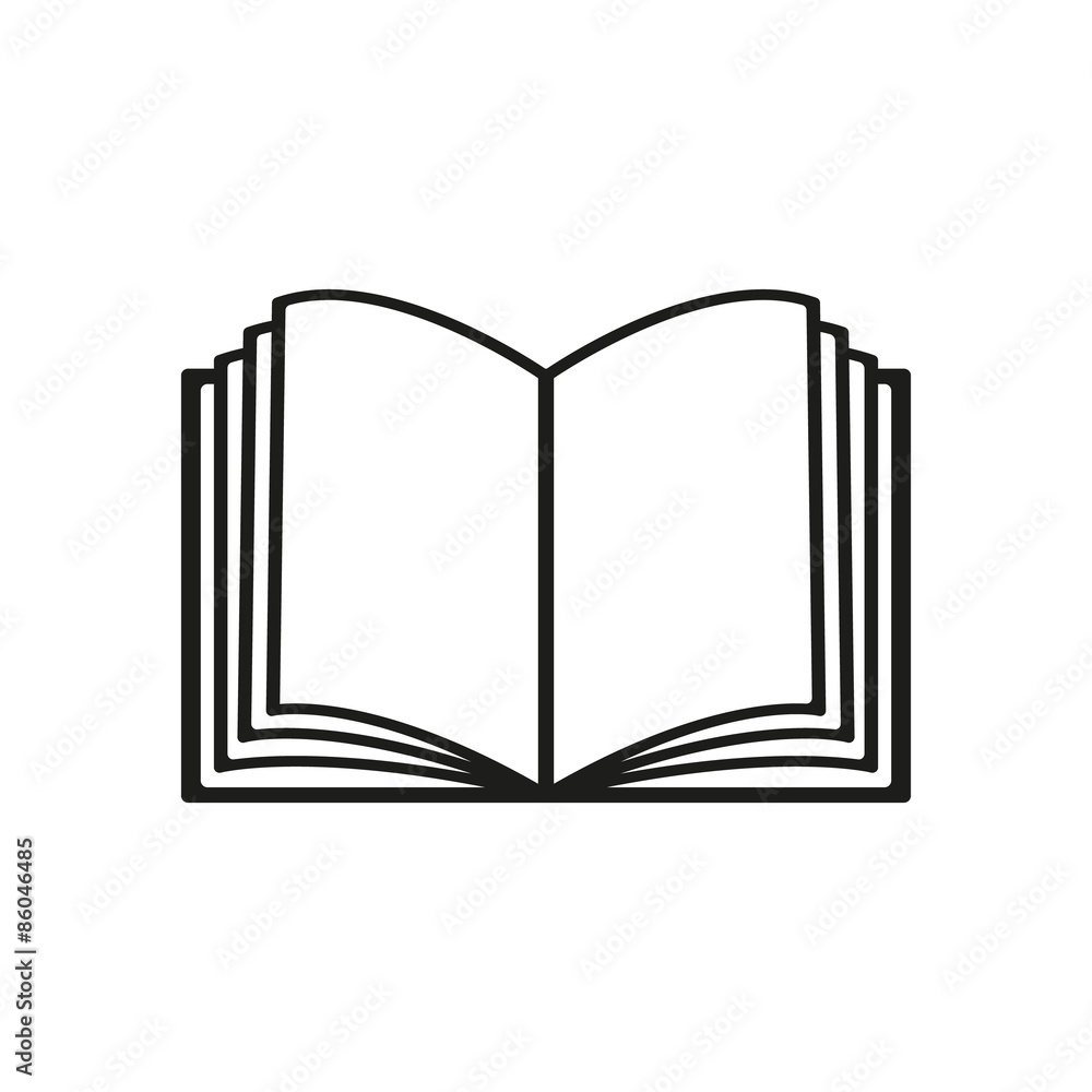 Aufkleber the open book icon. manual and tutorial, instruction symbol. flat