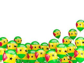 Obraz na płótnie Canvas Flying balloons with flag of sao tome and principe