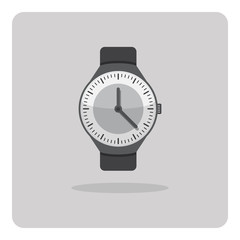 Vector of flat icon, watch on isolated background