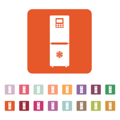 The icebox icon. Fridge and refrigerator symbol. Flat