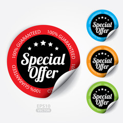 Special Offer Sticker and Tag on Black
