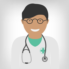 Fototapeta premium Smiling doctor with stethoscope