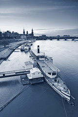 Dresden. Toned image of Dresden, Germany during sunset.