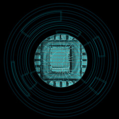 Microchip. Concept of modern technology.