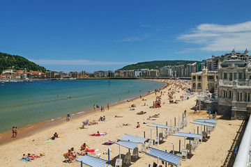 View to the city San Sebastian or Donostia.