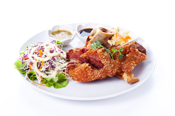 Roasted pork knuckle with sauce, BBQ pork 