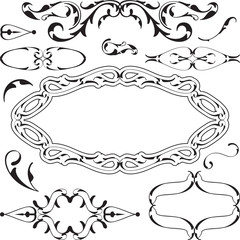 Victorian cool design elements set