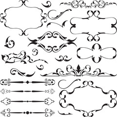 Set of vintage art elements