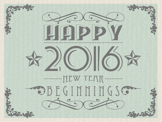2016 HAPPY NEW YEAR VINTAGE RETRO
