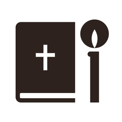 Obraz premium Bible and candle icon