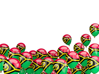 Flying balloons with flag of vanuatu