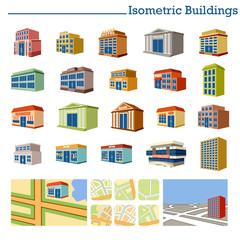 Isometric Buildings and maps. 