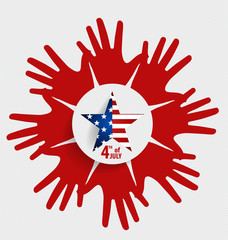 Happy independence day card United States of America. 4 th of Ju