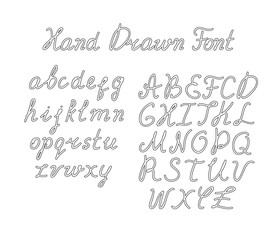 Vector hand drawn font