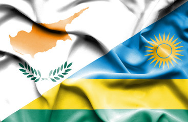 Waving flag of Rwanda and Cyprus
