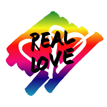 Rainbow real love vector logo.