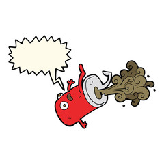 cartoon old drinks can with speech bubble