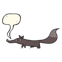 cartoon little fox with speech bubble