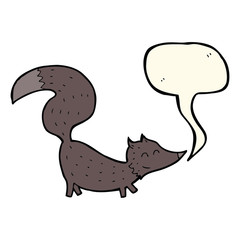 cartoon little wolf cub with speech bubble