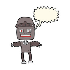 cartoon robot with speech bubble