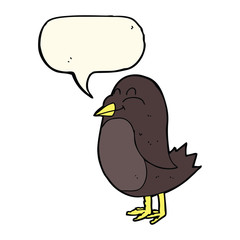 cartoon bird with speech bubble