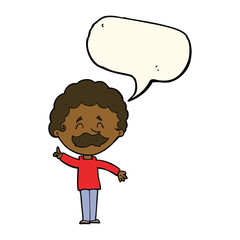 cartoon man with idea with speech bubble