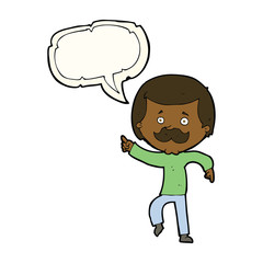 cartoon dancing dad with speech bubble