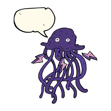 cartoon octopus with speech bubble