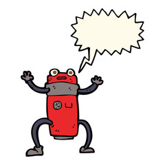 cartoon robot with speech bubble