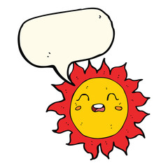 cartoon sun with speech bubble