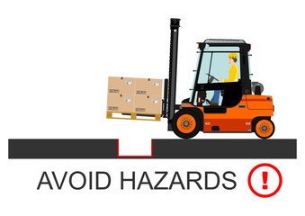 Forklift safety. Vector